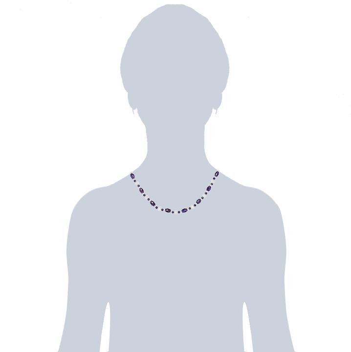 Image du produit Valero Pearls Femmes en argent sterling améthyste perle d'eau douce de culture argent 45,0 cm de base + 5,0 cm (Argent Sterling, 45 - 50 cm)
