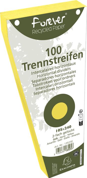 Produktbild Exacompta Trennstreifen Forever 10.5 x 24 cm, Trapez, 100 Stk. - gelb