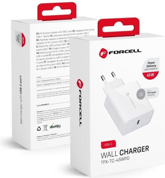 Forcell Įkroviklis TFK-TC-45WPD 1x USB-C 3 A (45 W, 1 portion)