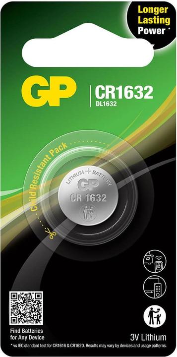 Produktbild GP Batteries LITHIUM BUTTON CELL CR1632 (1 Stk., CR1632, 140 mAh)