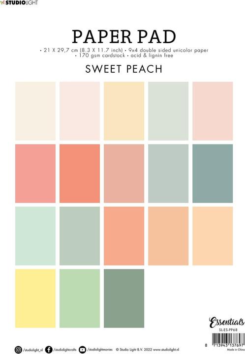 Produktbild art by marlene Papierblock "Sweet Peach" 36 Blätter Essentials (18 g/m², 36 x)