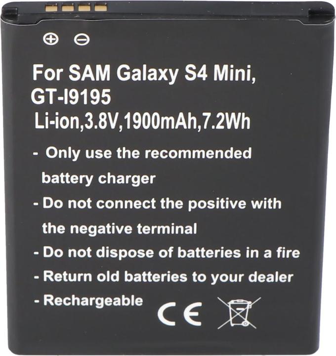 Produktbild Samsung Akku Galaxy S4 Mini, GT-I9195, GT-I9190, GT-I9192, B500BE mit NFC