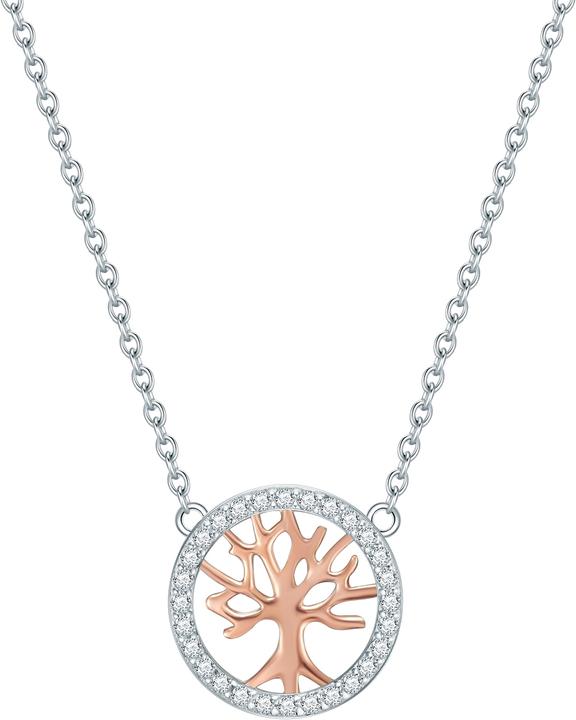 Immagine prodotto Rafaela Donata Catena da donna Albero della Vita in argento Sterling Zirconia argento/oro rosa 42,0 cm di base + (Argento, 42 - 49 cm)