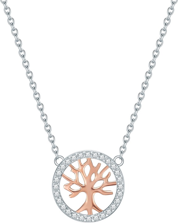 Produktbild Rafaela Donata Damen Lebensbaum Sterling Silber Zirkonia silber/roségold 42,0 cm Basiskette + 7,0 cm Verlängerung - (Sterling Silber, 42 - 49 cm)
