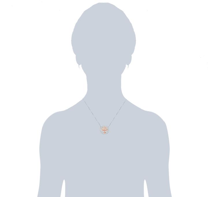 Immagine prodotto Rafaela Donata Catena da donna Albero della Vita in argento Sterling Zirconia argento/oro rosa 42,0 cm di base + (Argento, 42 - 49 cm)