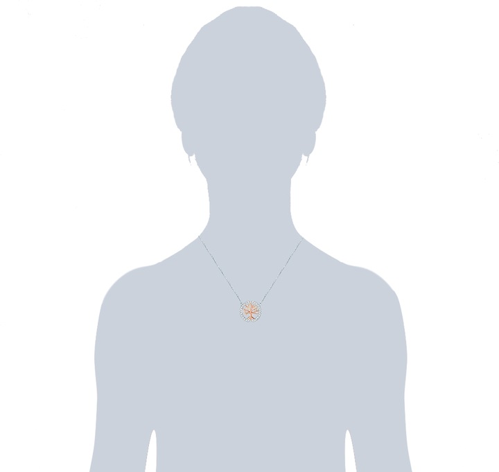 Produktbild Rafaela Donata Damen Lebensbaum Sterling Silber Zirkonia silber/roségold 42,0 cm Basiskette + 7,0 cm Verlängerung - (Sterling Silber, 42 - 49 cm)