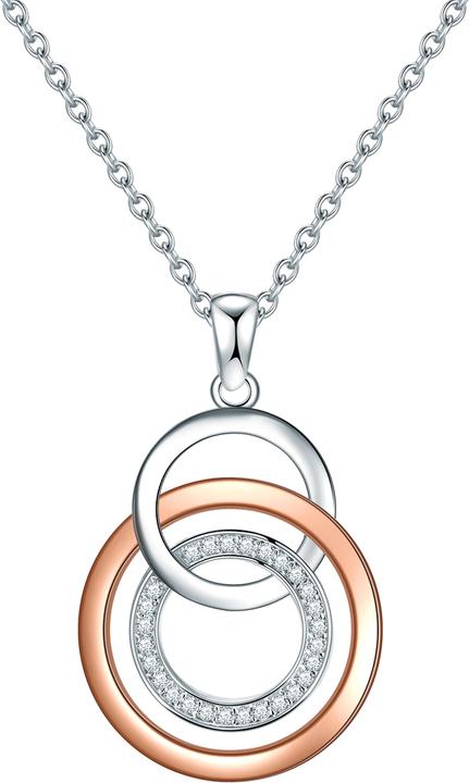 Immagine prodotto Rafaela Donata Catena da donna in argento sterling con zirconia cubica in argento/oro rosa da 42,0 cm + 7,0 cm di (Argento, 42 - 49 cm)