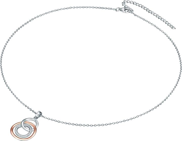 Immagine prodotto Rafaela Donata Catena da donna in argento sterling con zirconia cubica in argento/oro rosa da 42,0 cm + 7,0 cm di (Argento, 42 - 49 cm)