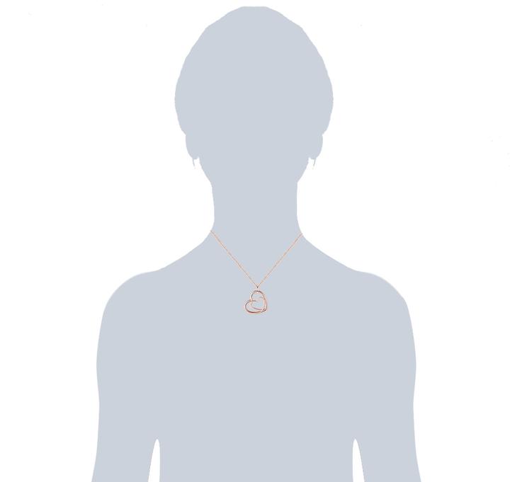 Immagine prodotto Rafaela Donata Catena da donna con cuore in argento sterling e zirconia rosa oro 42,0 cm di base + 5,0 cm di (Argento, 42 - 47 cm)