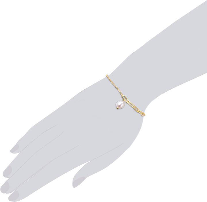 Image du produit Valero Pearls Femme Acier inoxydable Perle d'eau douce de culture or jaune 17,0 cm Longueur de base + 4,0 cm (17 cm, Acier inoxydable)