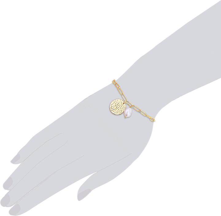 Immagine prodotto Valero Pearls Donna in acciaio inossidabile con perle d'acqua dolce coltivate in oro giallo 17,0 cm di lunghezza (17 cm, Acciaio inossidabile)