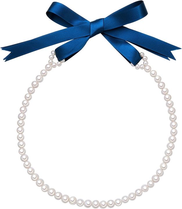 Produktbild Valero Pearls Damen Satin Süsswasser-Zuchtperlen dunkelblau 45,0 cm - 24385 (Satin, 45 cm)