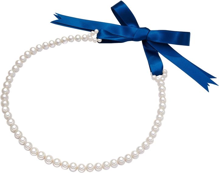 Produktbild Valero Pearls Damen Satin Süsswasser-Zuchtperlen dunkelblau 45,0 cm - 24385 (Satin, 45 cm)