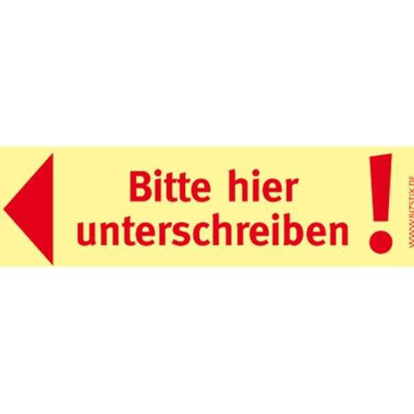 Thumbnail - Bizstix, Haftnotiz, Notiz 'unterschreiben' 75x35mm