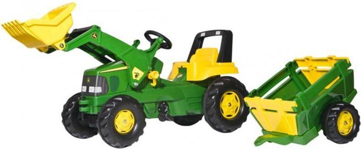 Actual product image Rolly Toys John Deere Plough Tractor with Bucket and Trailer