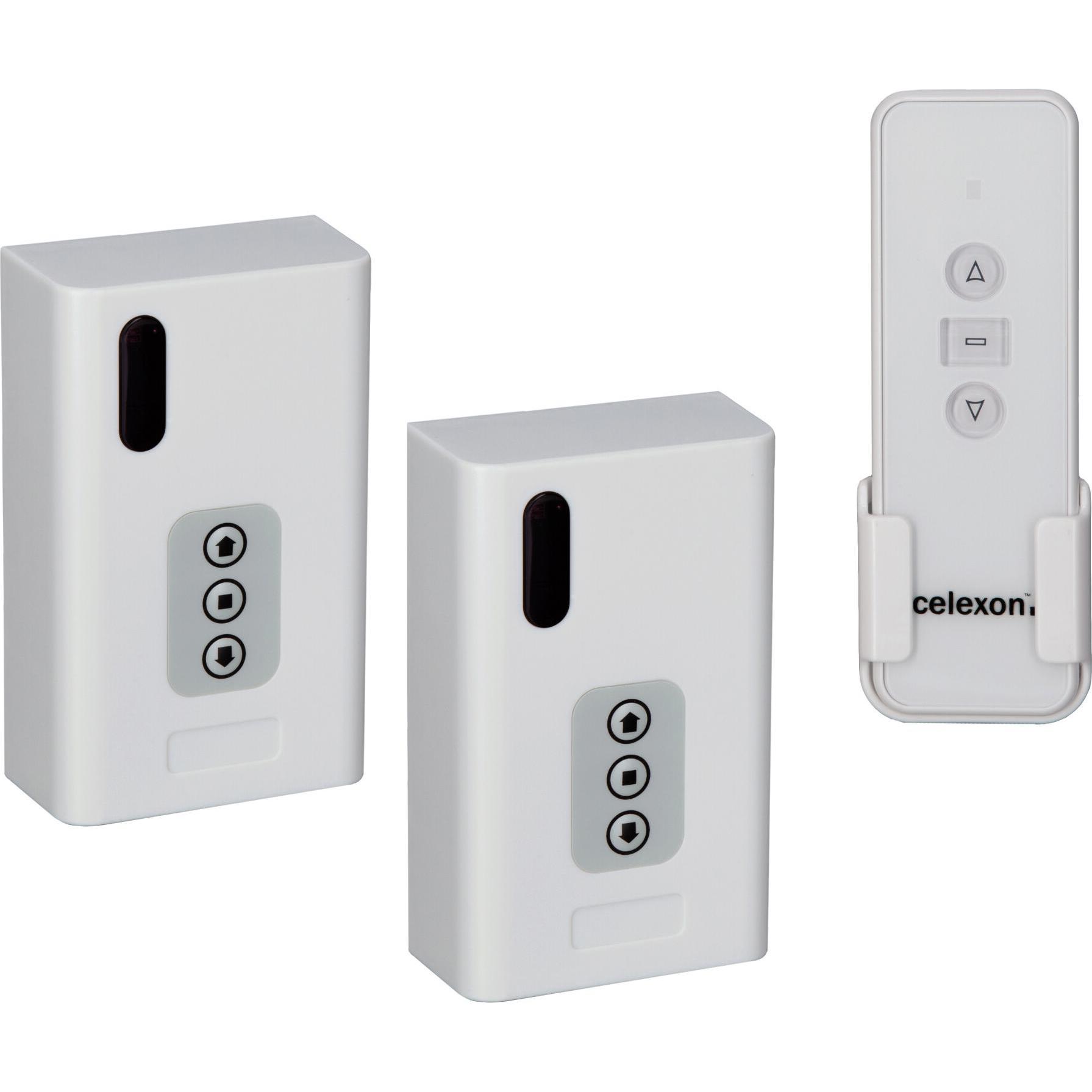 Celexon Professional 2-Kanal Funkset (Sender / Empfänger), Leinwand Zubehör, Weiss