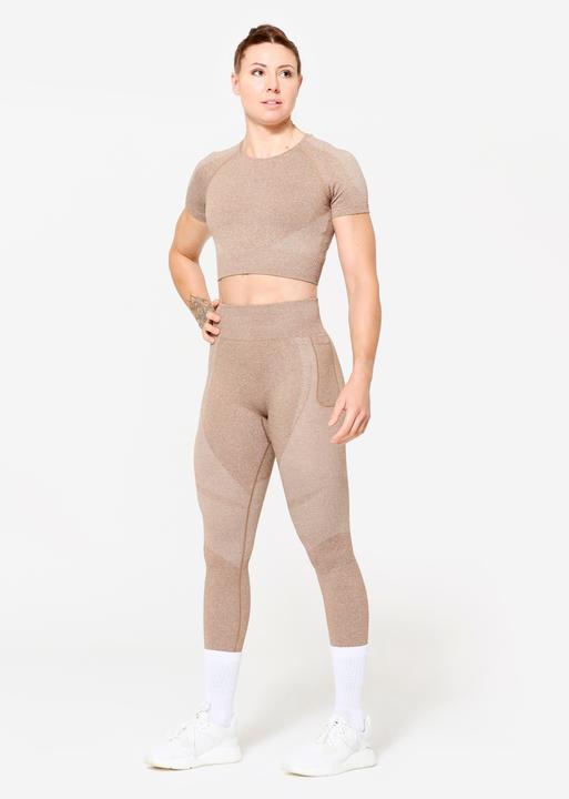 Actual product image Domyos T-Shirt Crop Top nahtloses Material - braun (M)