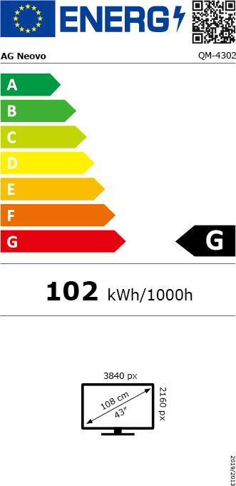 Energy Label AG neovo AG QM-4302 43" LED (3840 x 2160 Pixels, 42.50")