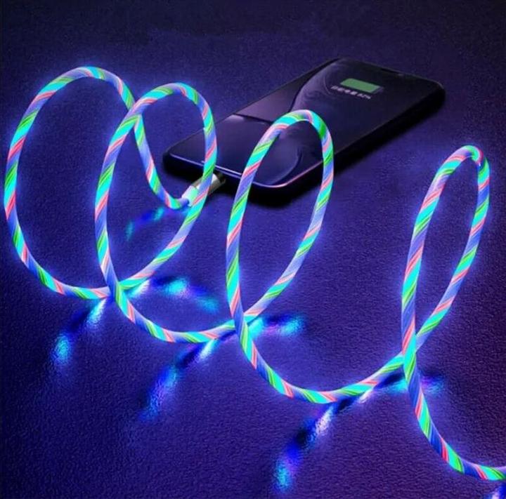 Actual product image PhoneLook 3 in 1 USB charging cable with LED light and magnetic charging attachments (1 m, USB 3.0)
