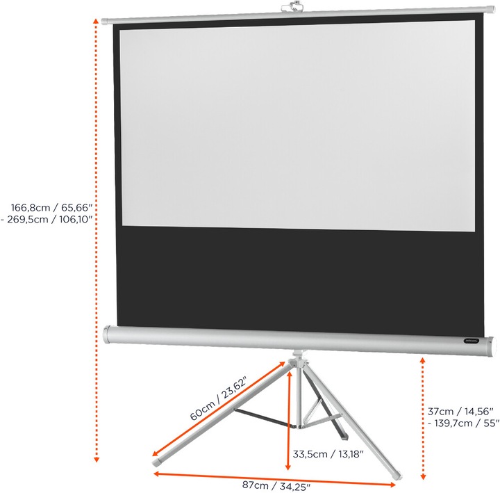 Produktbild Celexon Economy tripod screen - Projektionsbildschirm mit Stativ - 153 cm (60") (60", 16:9)