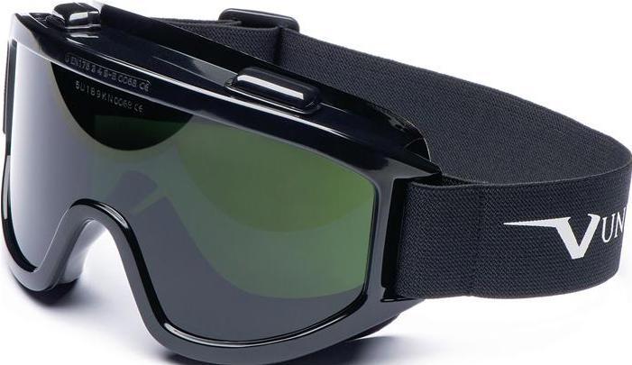 Univet Full view safety goggles 601 EN166, EN169, EN175 Frame grey / lens green IR5 Polycarbonate