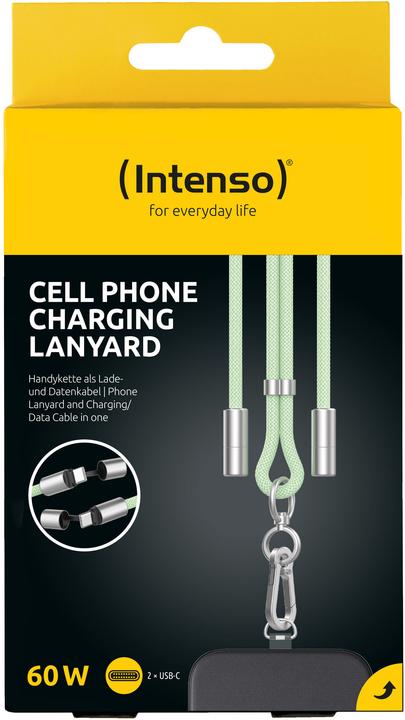 Image du produit Intenso Handykette als Lade- + Datenkabel USB-C bis 1,65m grün (1.65 m, USB 2.0, 60 W)