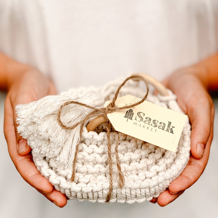 Actual product image Sasak Market Strap for yoga mat macrame