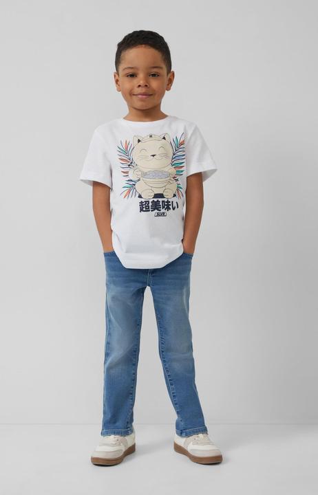 Actual product image S.Oliver T-Shirt Baumwoll-T-Shirt mit Frontprint und verlängertem Rückenteil (92)