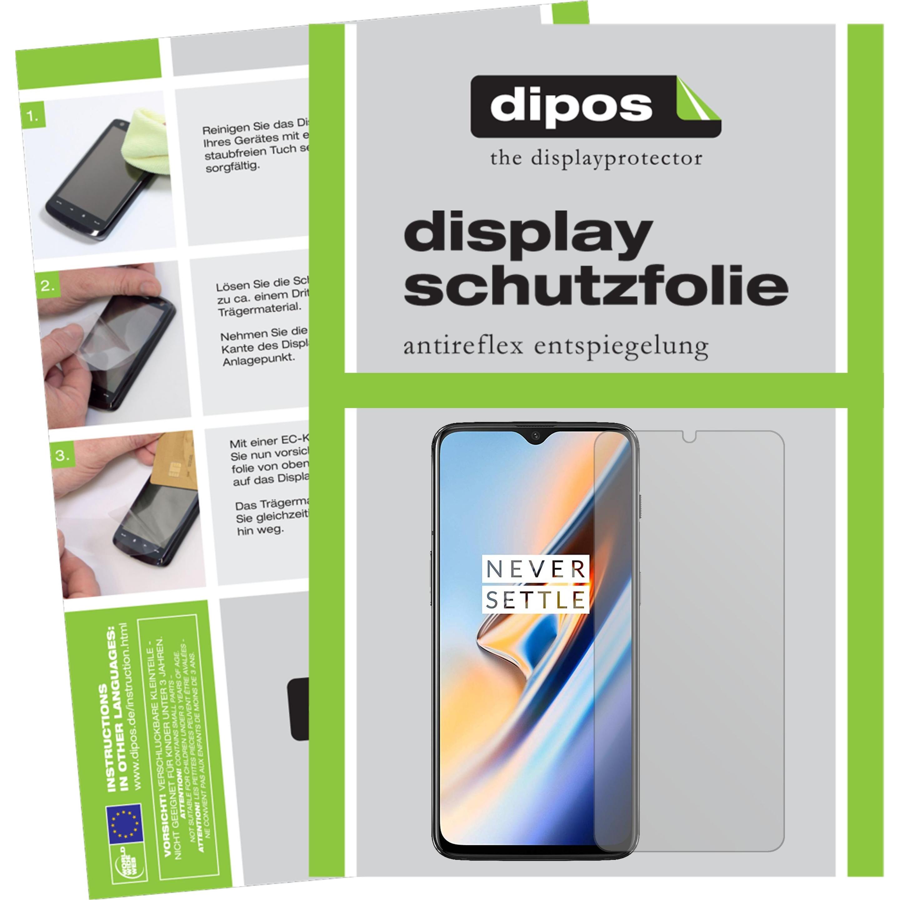 Dipos Displayschutzfolie Antireflex (2 Stück, OnePlus 6T), Smartphone Schutzfolie, Transparent