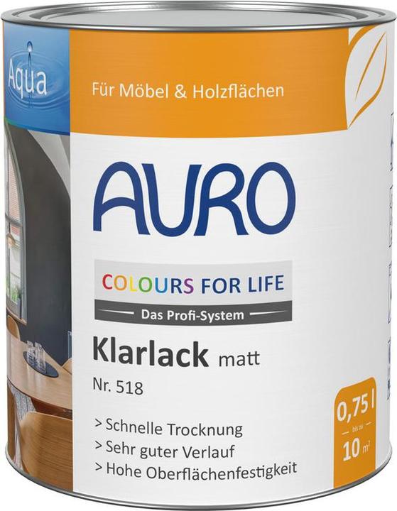 Actual product image AURO Clear lacquer silk matt 518 (Transparent, 0.75 l)