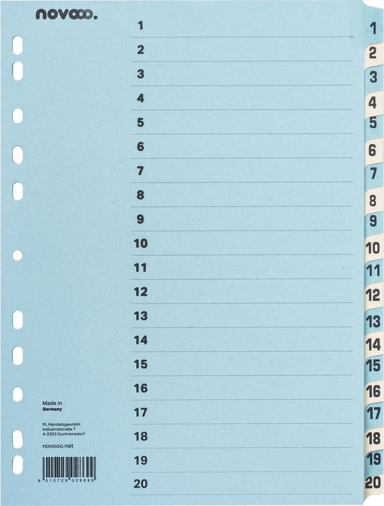 Produktbild Novooo Kartonregister blau/beige A4