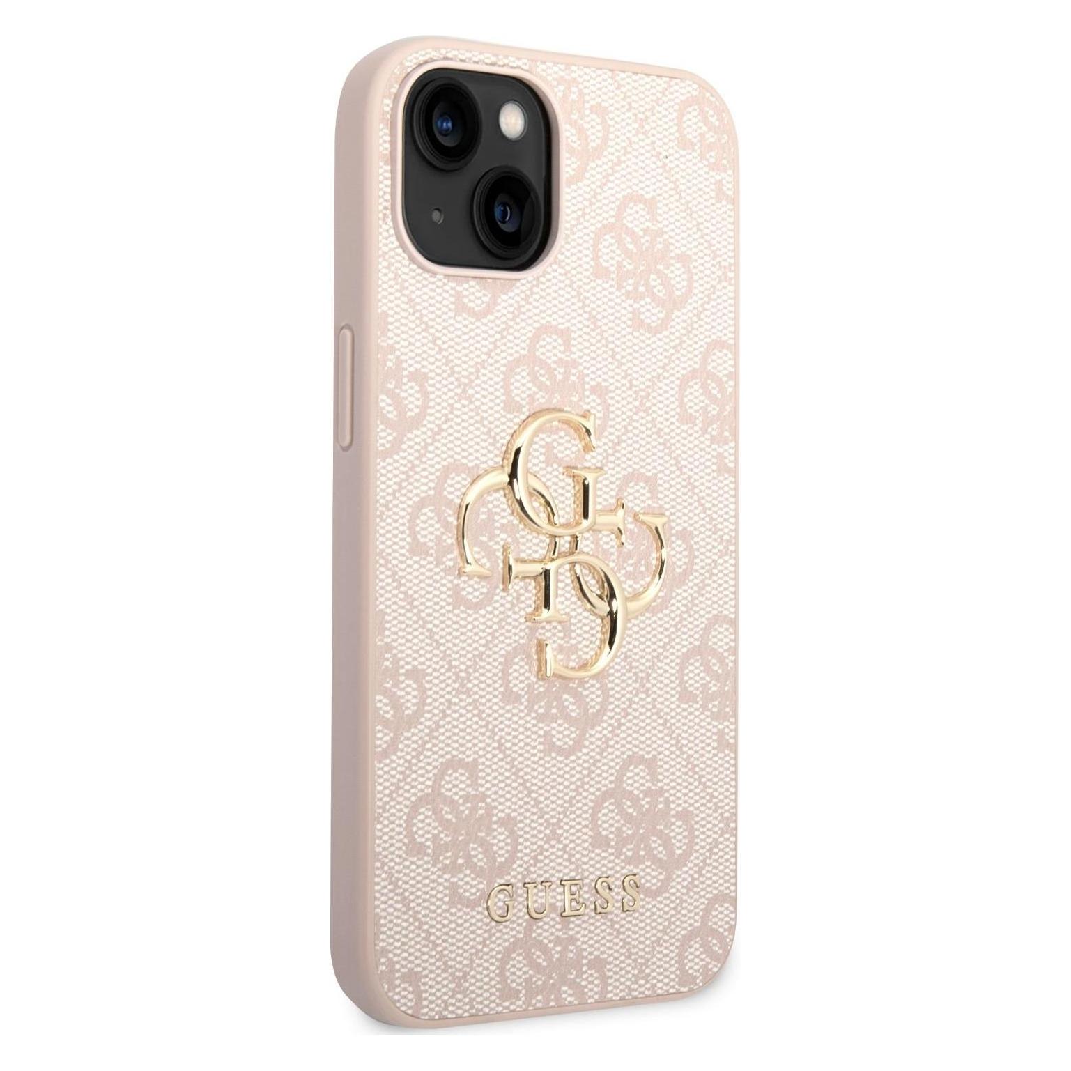 Guess GUHCP14S4GMGPI IPhone 14 6.1" Różowy/roze Hardcase 4G Groot Metalen Logo (Apple IPhone 14), Smartphonehoes, Roze