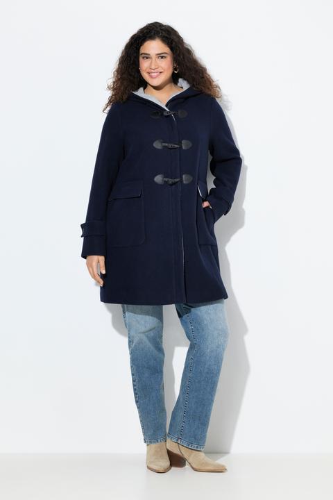 Actual product image Ulla Popken Toggle Button Wool Blend Duffle Coat (50, 52)