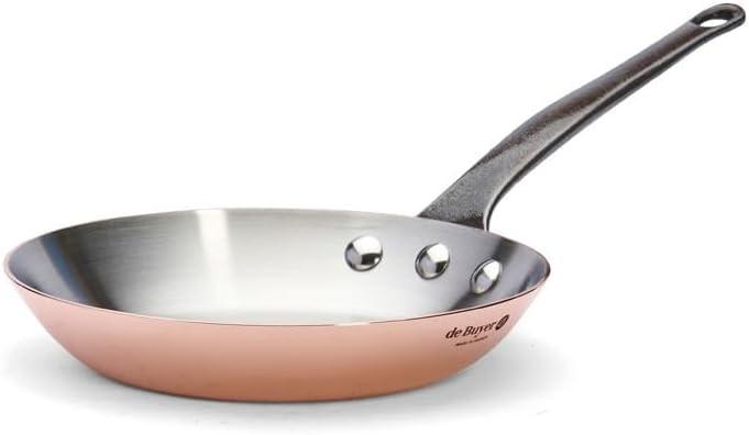 Produktbild de Buyer Inocuivre Bratpfanne mit Gusseisengriff (Bratpfanne, Edelstahl, Kupfer, 20 x 8.80 cm)