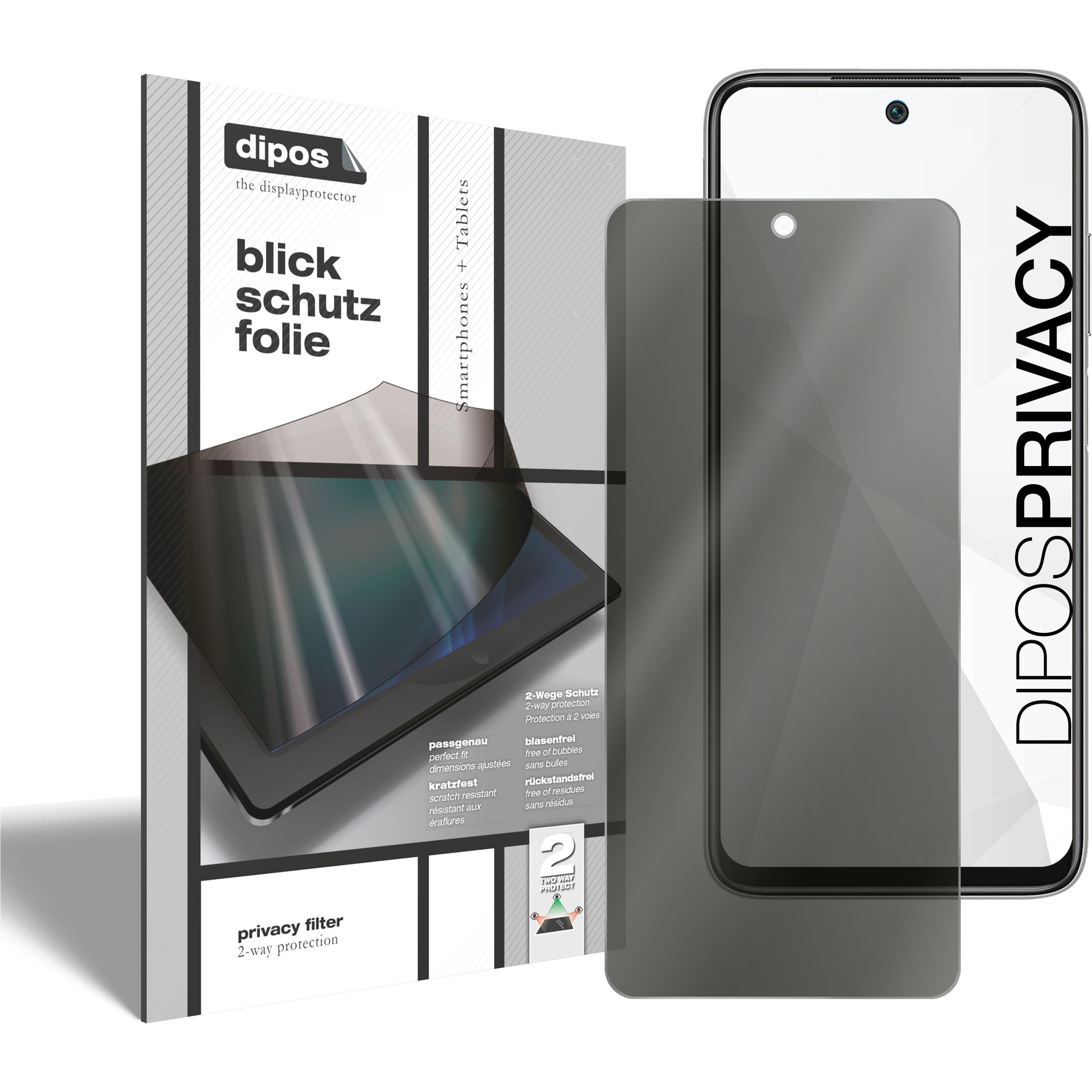 Dipos Blickschutzfolie 2-Way Anti-Shock (1 Stück, Xiaomi Redmi 10 Prime), Smartphone Schutzfolie, Transparent