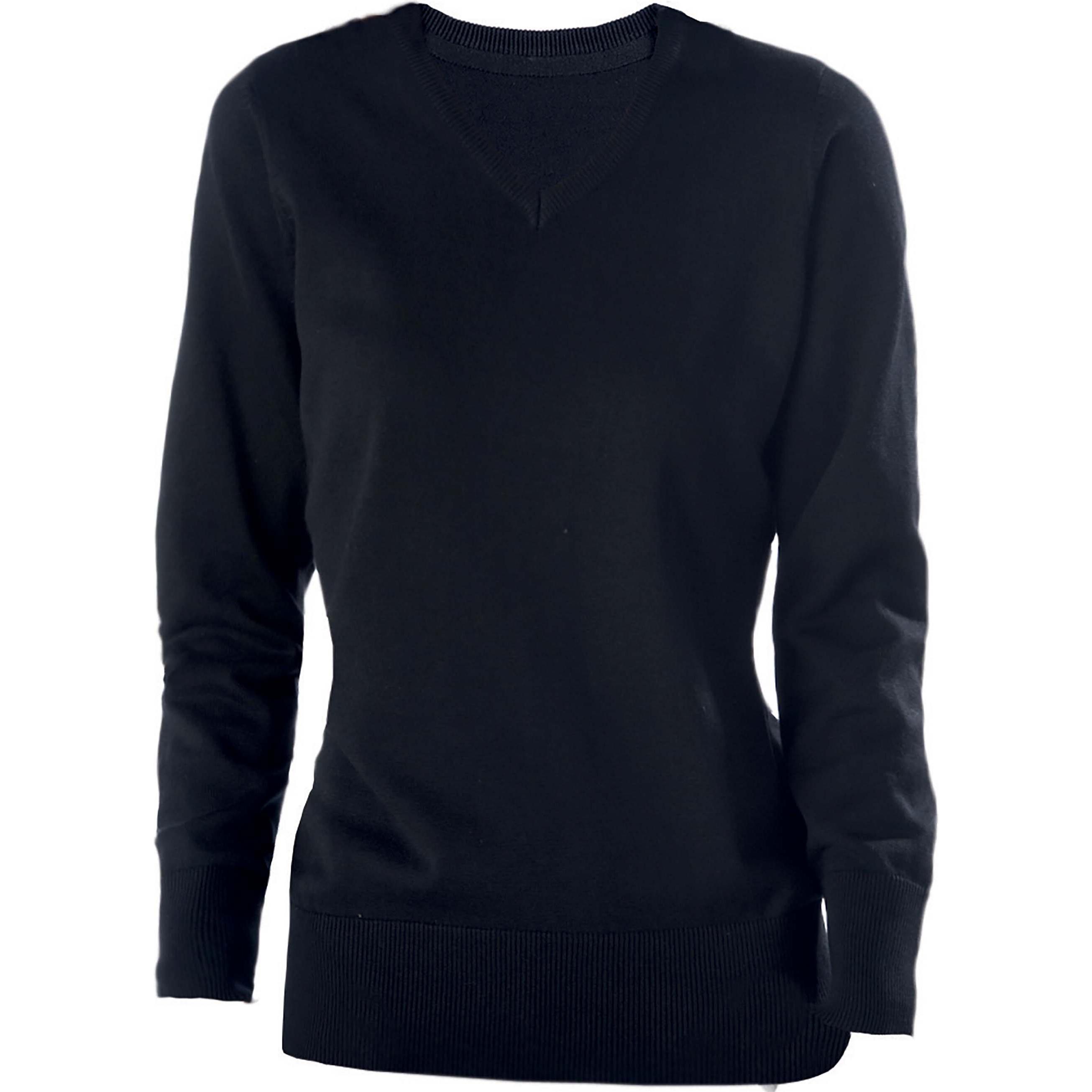 Kariban, Damen, Pullover, Col V, Schwarz, (XS)