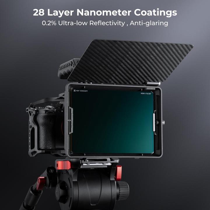 Produktbild K&F Concept Square Film with Matte Box, 4X5.65 in, Thickness 4.0mm, ND8+ND64, Green Coated (NANO-X series) (4 mm, ND- / Graufilter, 4 mm)