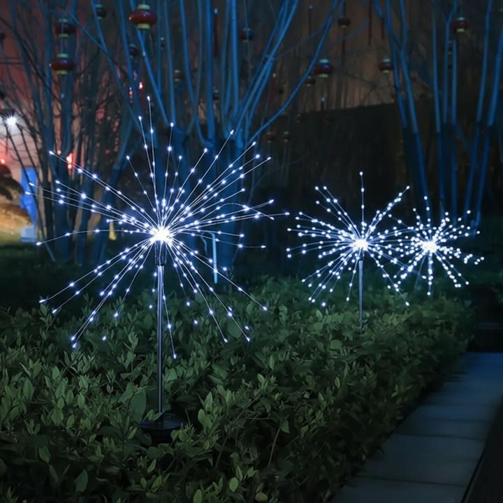 Actual product image Hermex 2er-Set LED Solar-Feuerwerkslichter Lichterkette Gartenleuchte Deko (0.11 m)