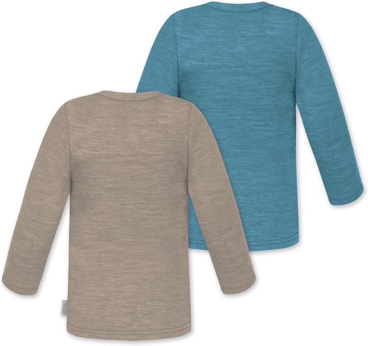 Produktbild Normani 2er Pack Baby Merino Longsleeve „Taupo" - 9473 (110, 116)