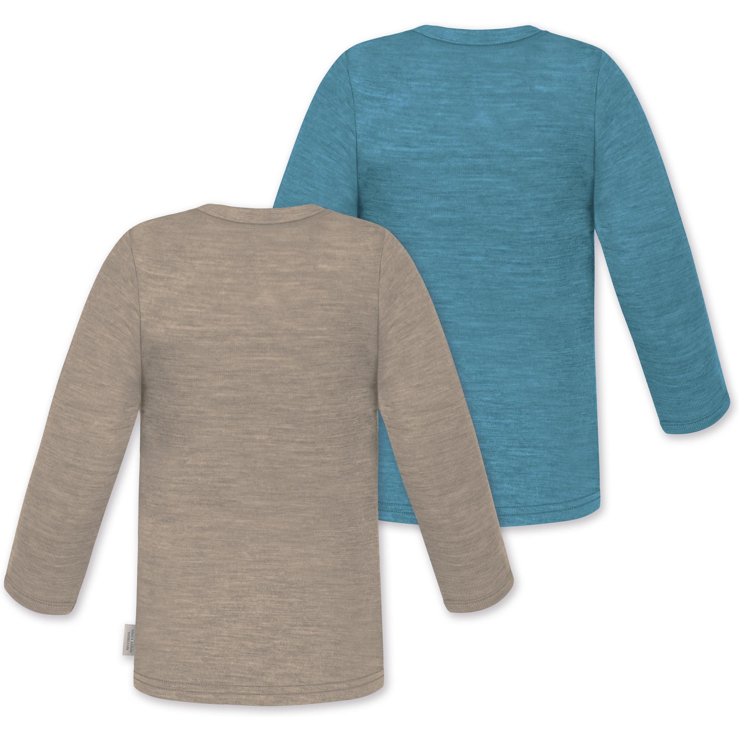 Thumbnail - Normani, Herren, Body, 2er Pack Baby Merino Longsleeve „Taupo" - 9473, Beige, (92)