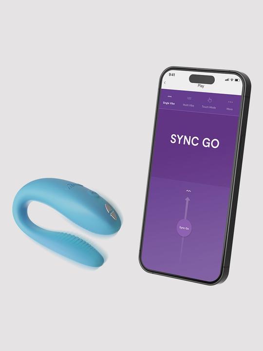 Actual product image We-Vibe Sync Go Remote Control Rechargeable Clitoral and G-Spot Vibrator (Blue)