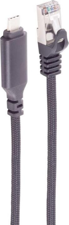 Shiverpeaks ®--USB-C LAN Adapterkabel 1G, USB Typ C Stecker auf RJ45, ALU, schwarz, 15m (BS14-51085) (USB-C)