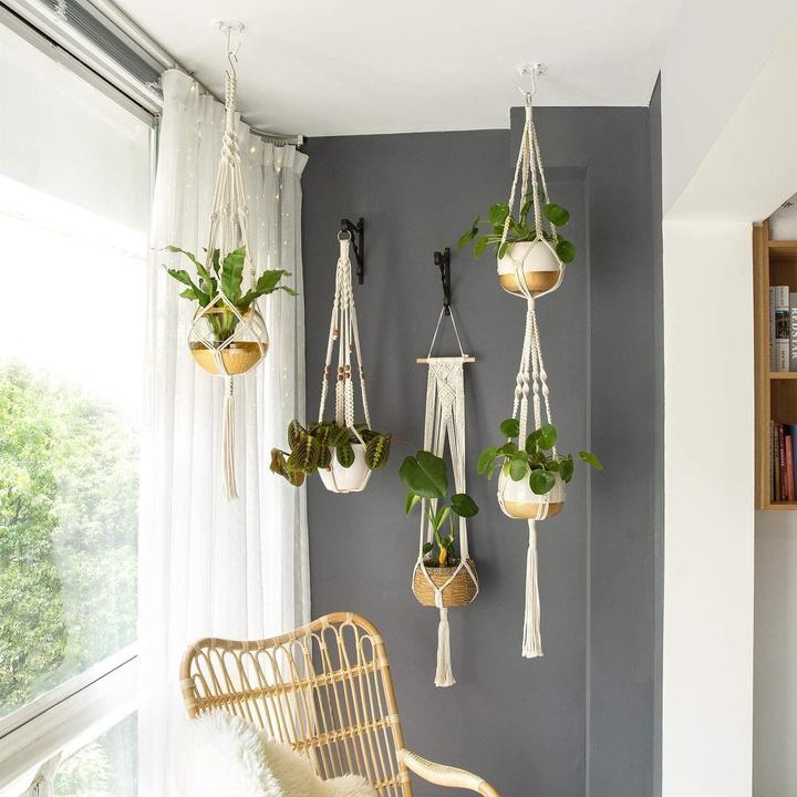 Immagine prodotto Esmée Makramee Pflanzenaufhänger Dekoration Geknüpftes Boho Accessoire 4er Set (28.50 cm)