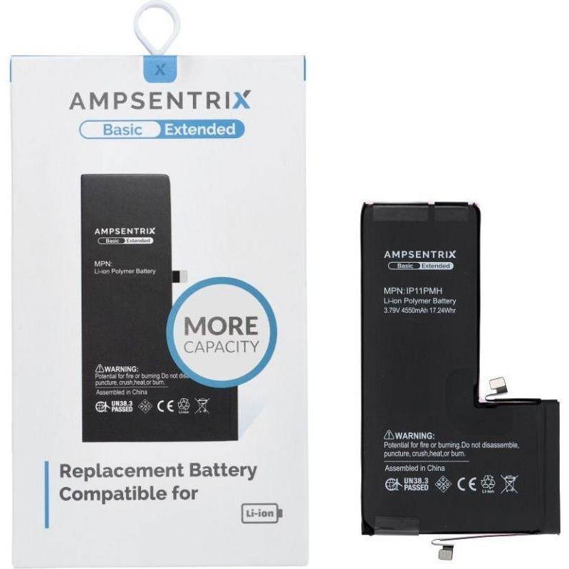 INNE Other AmpSentrix Basic battery for iPhone 11 Pro Max (high capacity 4550mAh), Batteria smartphone