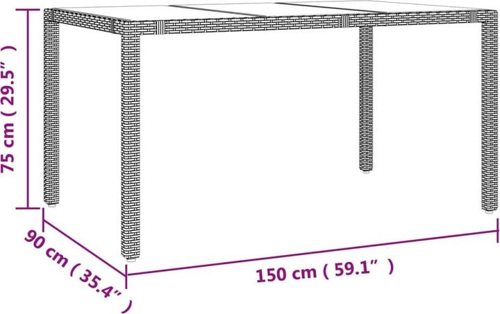 Produktbild vidaXL Garten Essgruppe (150 x 90 x 75 cm)