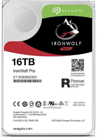 Produktbild Seagate IronWolf Pro ST16000NT001 - Harddisk - 16 TB - intern - 3.5" - SATA 6Gb/s - 7200 rpm - b... (16 TB, 3.5")