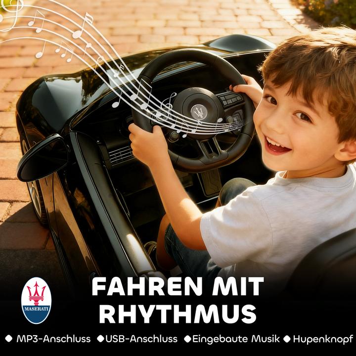 Actual product image Aiyaplay Kinder Elektroauto Kunststoff, Metall Schwarz (12 V)