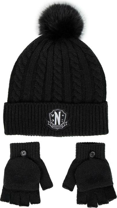 Actual product image Cerdá Wednesday Beanie & Gloves Set Nervermore (One size)
