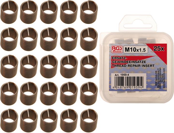 Image du produit BGS Inserts taraudés | M10 x 1,5 mm | 25 pièces