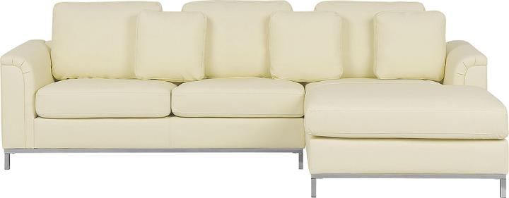Produktbild Beliani Linkes Leder-Ecksofa beige Farbe OSLO (Ecksofa)
